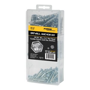 King Drywall Anchor Kit w/ Zinc Anchors