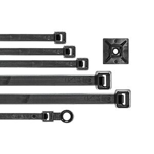 King Black Cable Tie 8 in. w/ Screw Mount
