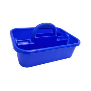 King Innovation Blue Tote Tray 18 in. x 13-1/2 in. x 9 in. w/ Handle & Two Large Compartments