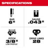 Milwaukee 6 in. Guide Bar