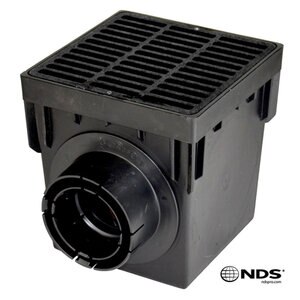 NDS 9 in. BASIN KIT w/ ADPTS PLUG & GRATE BLACK