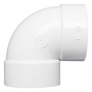 NDS PVC S&D 90 Deg. Elbow HUB x HUB White 4 in.