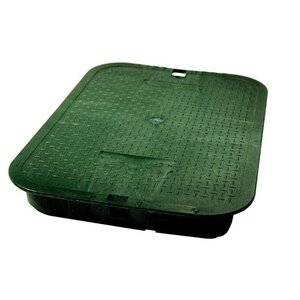 NDS Standard Valve Box Lid Rectangle 14 in. x 17 in. Overlapping Green Polyethylene ICV Lid Only