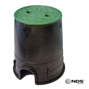 NDS ICV Round Box & Cover Black Box/Green Cover 6 in.