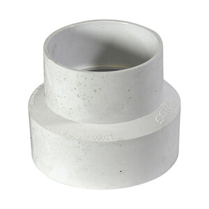 NDS PVC S&D Reducer Coupling HUB x HUB White 4 in. x 3 in.