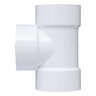 NDS PVC S&D Tee HUB x HUB x HUB White 3 in.