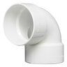 NDS PVC S&D 90 Deg. Elbow HUB x HUB White 3 in.