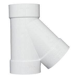 NDS PVC S&D 45 Deg. Wye HUB x HUB x HUB White 4 in.