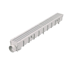 3 in. x 1 m Ps Channel w/ Cap N Outlet Light Gray