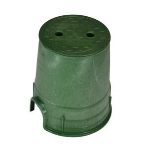 NDS Round Valve Box w/ Overlapping ICV Cover Green 6 in.