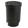 NDS Flo-Well Surface Drain Inlet w/Grate Black Plastic Fits 4 in. Sch 40 Pipe