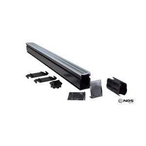 NDS Slim Channel Drain Kit 6 ft. w/ Slotted Gray Grate & Accessories