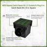 NDS 9 in. BASIN KIT w/ ADPTS PLUG GRATE GREEN