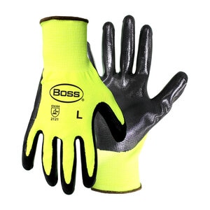 BOSS High-Vis Polyester Shell w Nitrile Palm - Med Boss