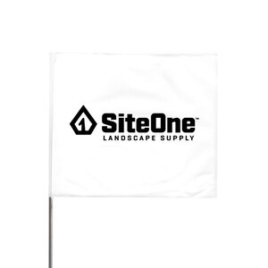 SiteOne Marking Flag White 4 in. x 5 in. w/ 21 in. Steel Staff (100/Bundle)