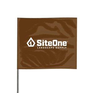 SiteOne Marking Flag Brown 4 in. x 5 in. with 21 in. Steel Staff (100/Bundle)