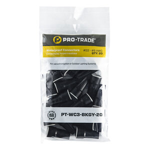 Pro-Trade Black/Gray Wire Connector 20 pc. Bag