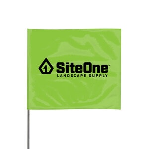 SiteOne Marking Flag Lime Glo 4 in. x 5 in. w/ 21 in. Steel Staff (100/Bundle)