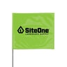 SiteOne Marking Flag Lime Glo 4 in. x 5 in. w/ 21 in. Steel Staff (100/Bundle)