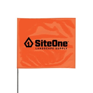 SiteOne Marking Flag Orange Glo 4 in. x 5 in. w/ 21 in. Steel Staff (100/Bundle)
