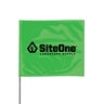 SiteOne Marking Flag Green Glo 4 in. x 5 in. w/ 21 in. Steel Staff (100/Bundle)