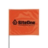 SiteOne Marking Flag Orange 4 in. x 5 in. w/ 21 in. Steel Staff (100/Bundle)
