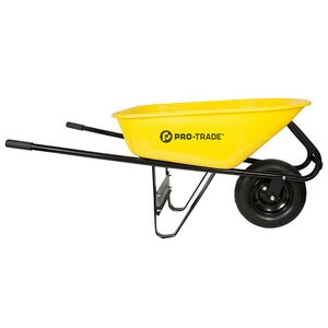 Pro-Trade Wheelbarrow 6 cu. ft. Steel Tray Pneumatic Tire Steel Handles