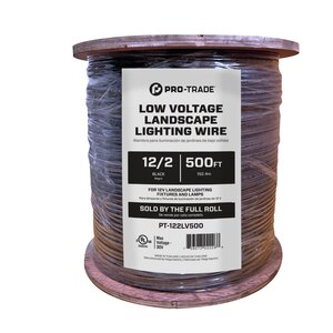 Pro-Trade Low Voltage Lighting Wire Black 12 Gauge 2 Conductor 500 ft. (Sold by the Roll)