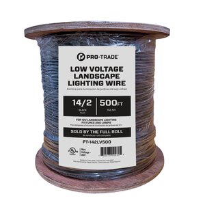 Pro-Trade Low Voltage Lighting Wire Black 14 Gauge 2 Conductor 500 ft. (Sold by the Roll)