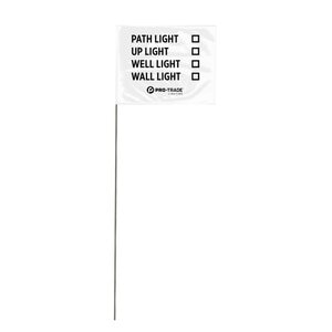 Pro-Trade Lighting Fixture Marking Flag White 4 in. x 5 in. w/ 21 in. Steel Staff (100/Bundle)
