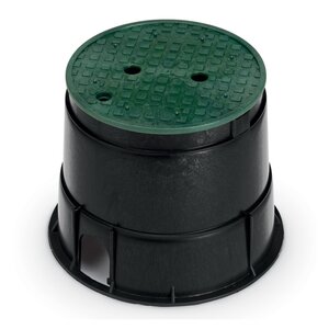 Rain Bird 10 in. Round Black Body w/ Overlapping Green Lid