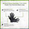 SAS Raven Gloves Disposable Powder Free Nitrile (100/Box) 6 mil Black Large SFTY