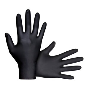 SAS Raven Gloves Disposable Powder Free Nitrile (100/Box) 6 mil Black Large SFTY
