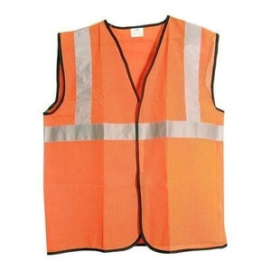 SAS Safety Vest - Class 2 - Mesh - 2 in. Reflec. Tape - Orange - (ANSI/ISEA 107 Class 2 Compliant) - L