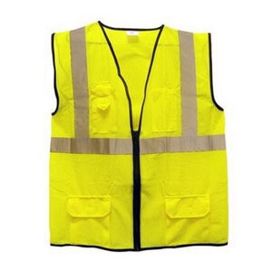 SAS Safety Vest - Class 2 - Surveyors - 2 in. Reflec. Tape - Yellow (ANSI/ISA 107 Class 2 Compliant) - X-Large