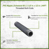 1-1/2 in. x 12 in. PVC Nipple Tbe Sch 80
