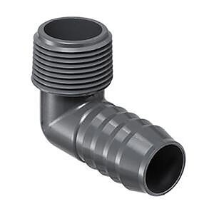 1 PVC Insert 90 Elbow Insert X Mpt Sprs