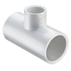 3 in. x 2 in. Red Tee Socket PVC Fitting
