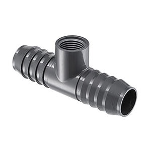 1-1/2 in. x 1-1/2 in. x 1-1/4 in. Comb Red Tee Poly Fitting