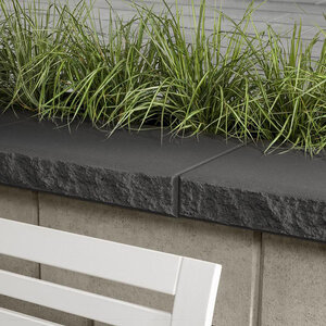 Techo-Bloc Graphix Wall Cap Smooth Onyx Black (28 pc./pallet)