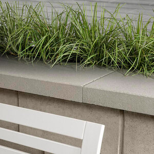 Techo-Bloc Raffinato Wall Cap Double-Sided Smooth Greyed Nickel 14 in. x 28 in. 90 mm (24 pc./pallet)