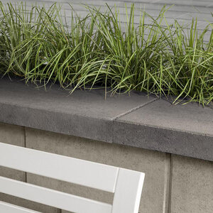 Techo-Bloc Raffinato Double-Sided Wall Cap Shale Grey Smooth 14 in. x 28 in. 90 mm (24 pc./pallet)