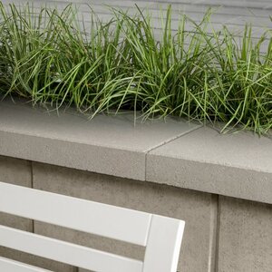 Techo-Bloc Raffinato Wall Cap Double-Sided Smooth Greyed Nickel 14 in. x 28 in. 60 mm (24 pc./pallet)