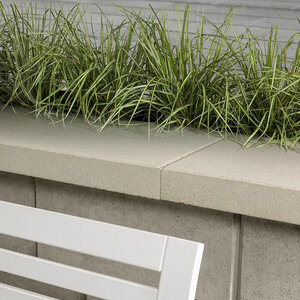 Techo-Bloc Raffinato Wall Cap Double-Sided Smooth Beige Cream 14 in. x 28 in. 60 mm (24 pc./pallet)