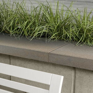 Techo-Bloc Raffinato Wall Cap Double-Sided Champlain Grey Smooth 14 in. x 28 in. 60 mm (24 pc./pallet)