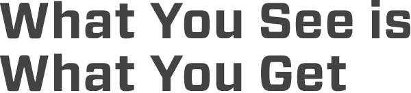 What you see is what you get